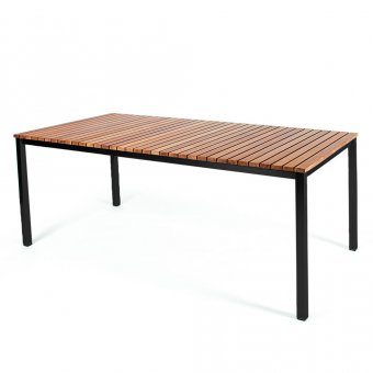 Häringe Matbord Large Svart Stål/Teak