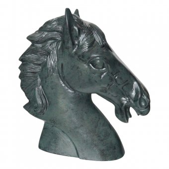 Mr Fredrik skulptur Hästhuvud av brons 34 cm