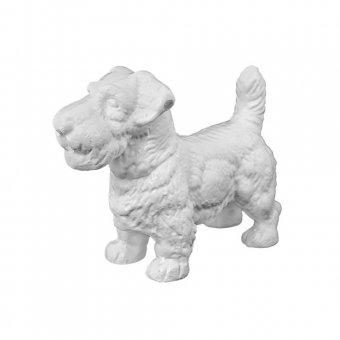 Mr Fredrik Skulptur Hund Vit 34 cm