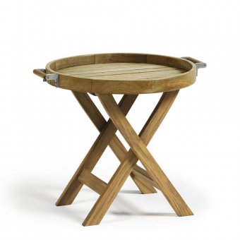 Sidobord i Massiv Teak Ø55cm