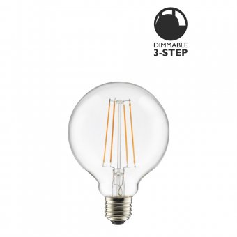 Globen Lighting Ljuskälla E27 LED 3-steg Dimbar Glob 100 mm Klar 0,4-7W
