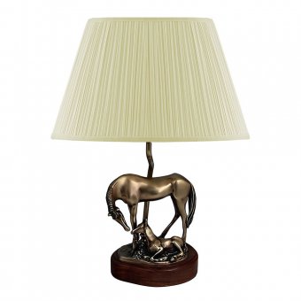 Gusums Messing Lampa med hästar