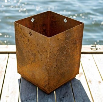 First Bloom - kruka i cortenstål, 2 stl