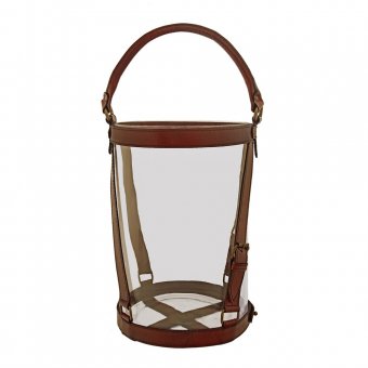 Mr Fredrik Hurricane Glaslykta med Läder 50cm