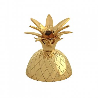 Gusums Messing Ljusstake ananastopp, mässing