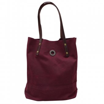 Oscar Borgström Hipster Bag Tote väska 40x32x7cm vaxad canvas Maroon