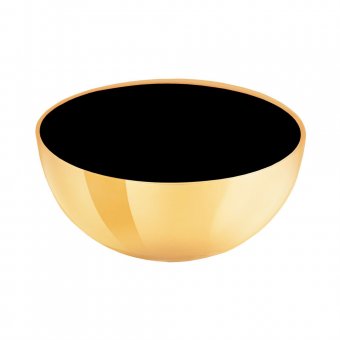 Gusums Messing Skål i mässing, emaljerad insida i svart