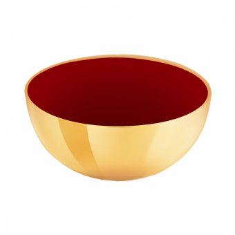 Gusums Messing Skål i mässing, emaljerad insida i rött
