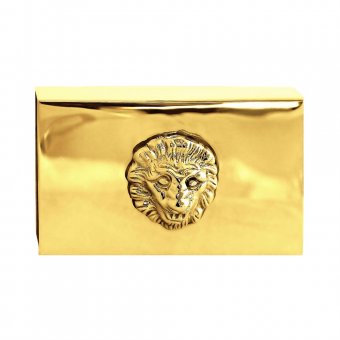 Gusums Messing Tändsticksask Lejonmaskaron Polerad Mässing