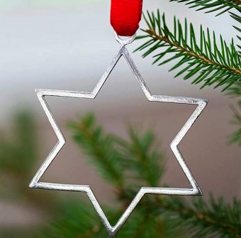 Julpynt i handjutet tenn, 4st