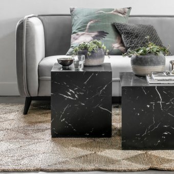 MUST Living Soffbord/Puff 45x40cm Cube Marmorlook