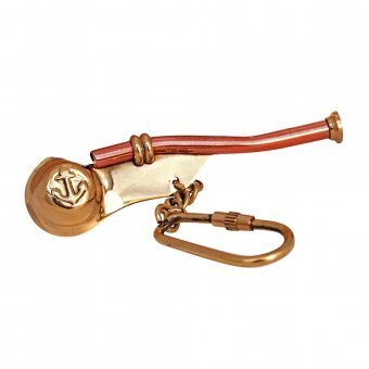 Gusums Messing Nyckelring med båtpipa