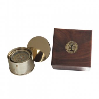 Gusums Messing Kompass, rund, i solid mässing