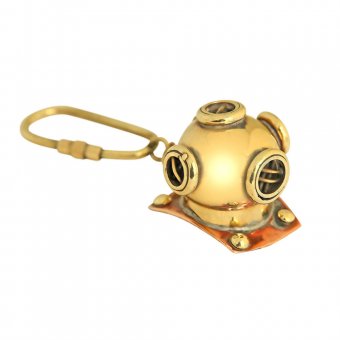 Gusums Messing Nyckelring med dykarhjälm