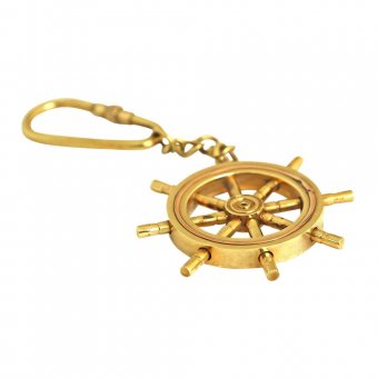 Gusums Messing Nyckelring med skeppsratt