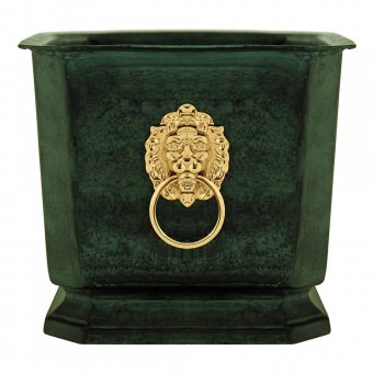 Mr Fredrik Grön Kruka i Aluminium Lejon i Mässing