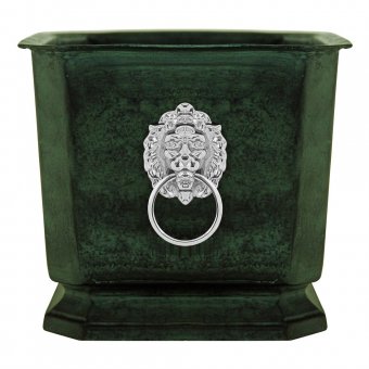 Mr Fredrik Grön Kruka i Aluminium Lejon i Nickelpläterad Mässing