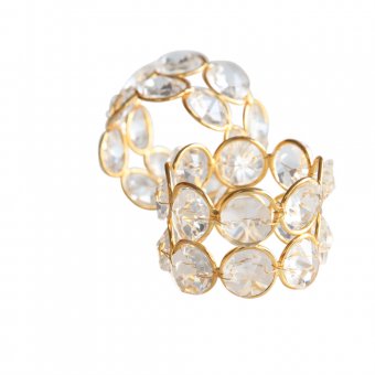 Munka Sweden Servettring, med glasprismor och guldfärgad metall