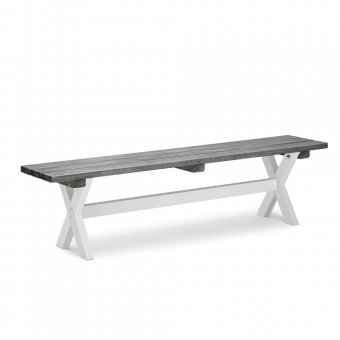 Hillerstorp Shabby Chic Bänk Vit/Grå 180x40cm