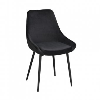 Rowico Sierra Matstol Svart Sammet/Svarta Metall Ben