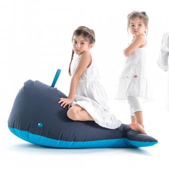 Sitting Bull Happy Zoo Ben Sittpuff Blå Val