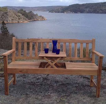 Smartbänk i obehandlad teak