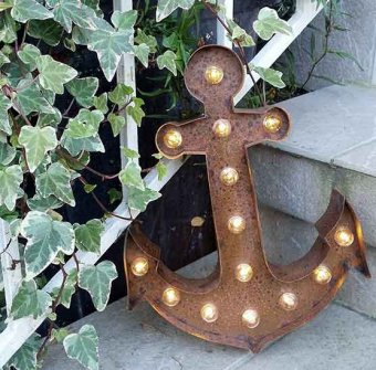 Ankarlampa, batteridriven LED Rostfärgad