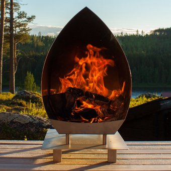 Magma Eldstad, cortenplåt