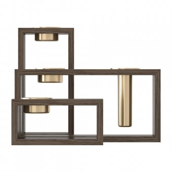 UMAGE Compose Ljusstake 3 delar Mörk Ek/Guld